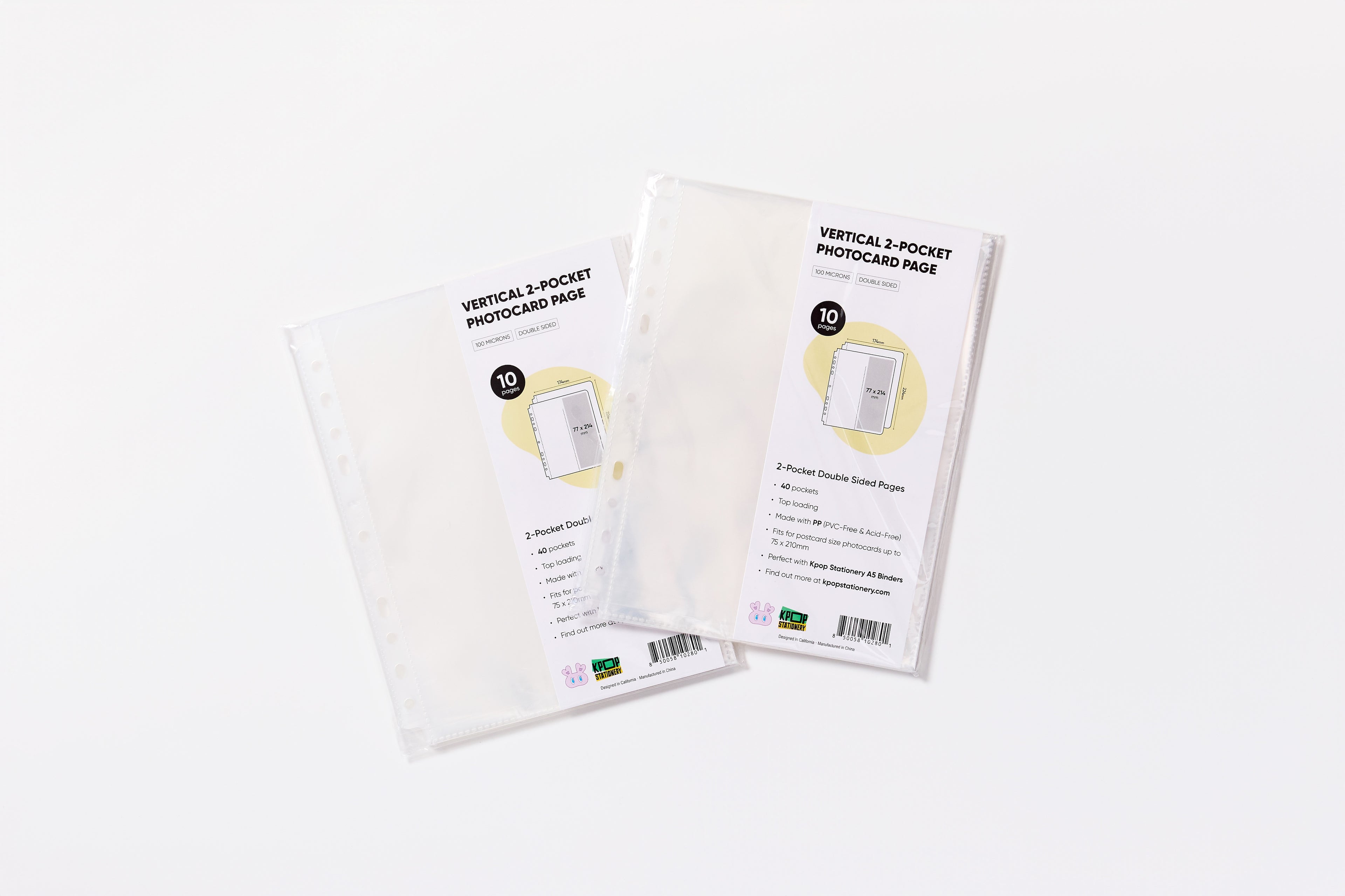 Custom Vertical 2 Pockets A5 Binder Sleeves, Double Sided