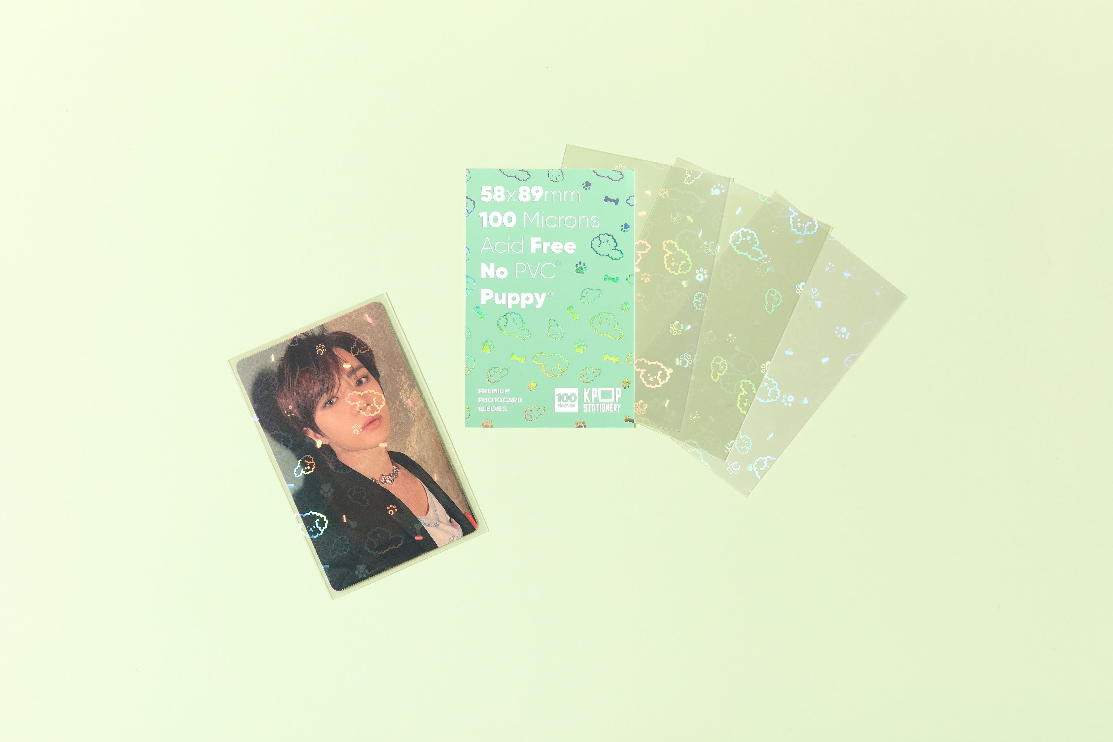 Holographic Puppy Sleeves, 58 x 89mm