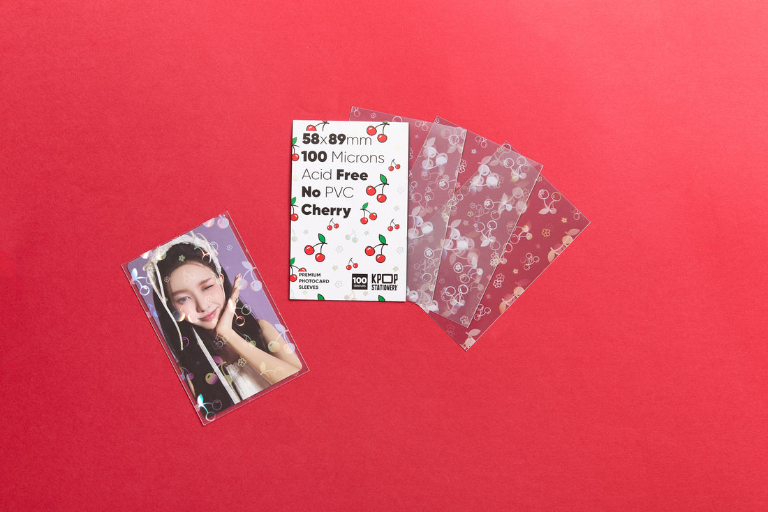 Holographic Cherry Sleeves, 58 x 89mm