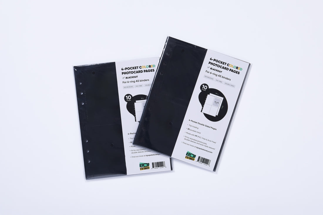 A5 blackout colored binder pages