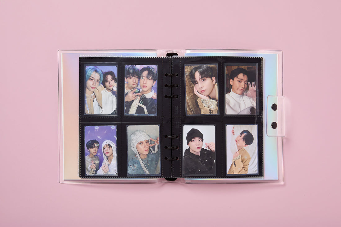 A5 blackout colored binder pages with kpop stationery moment binder