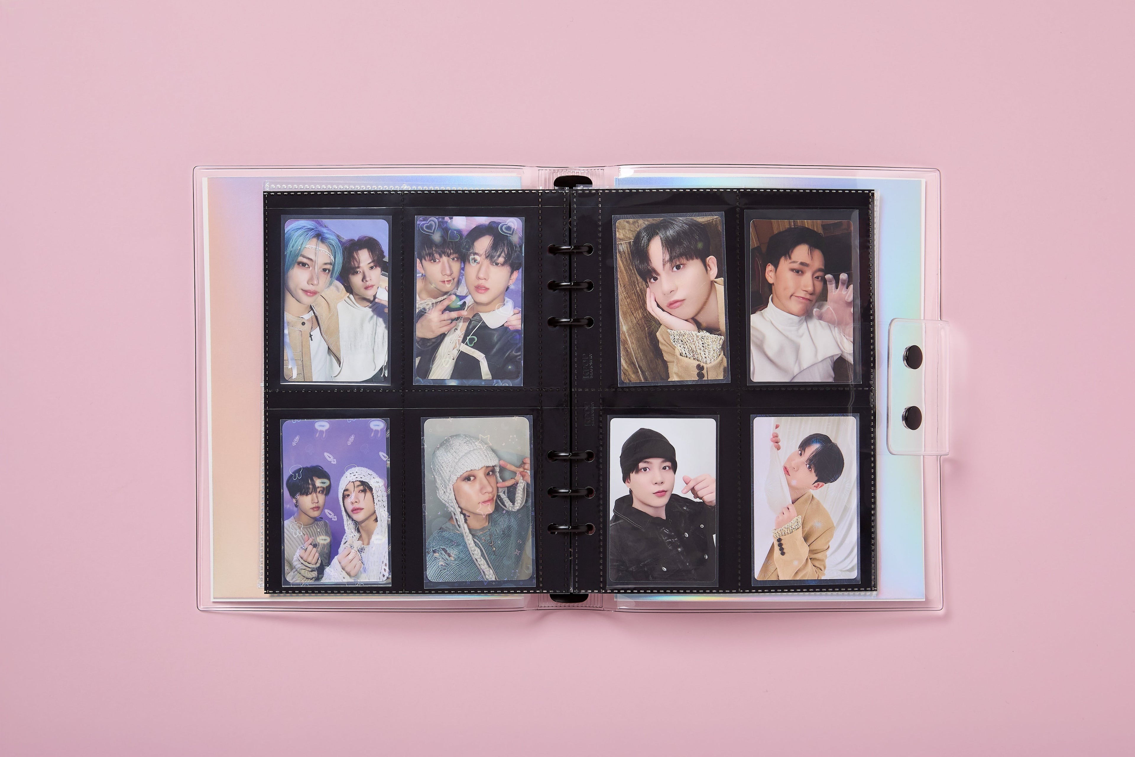 A5 blackout colored binder pages with kpop stationery moment binder