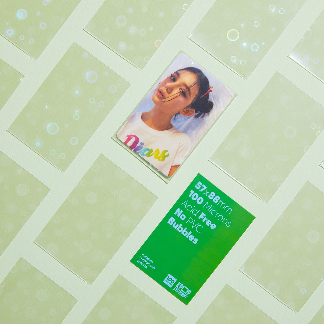 kpop bubble holographic photocard sleeves for 57 x 88