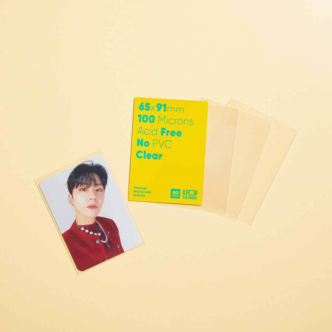 kpop clear photocard sleeves for 65 x 91