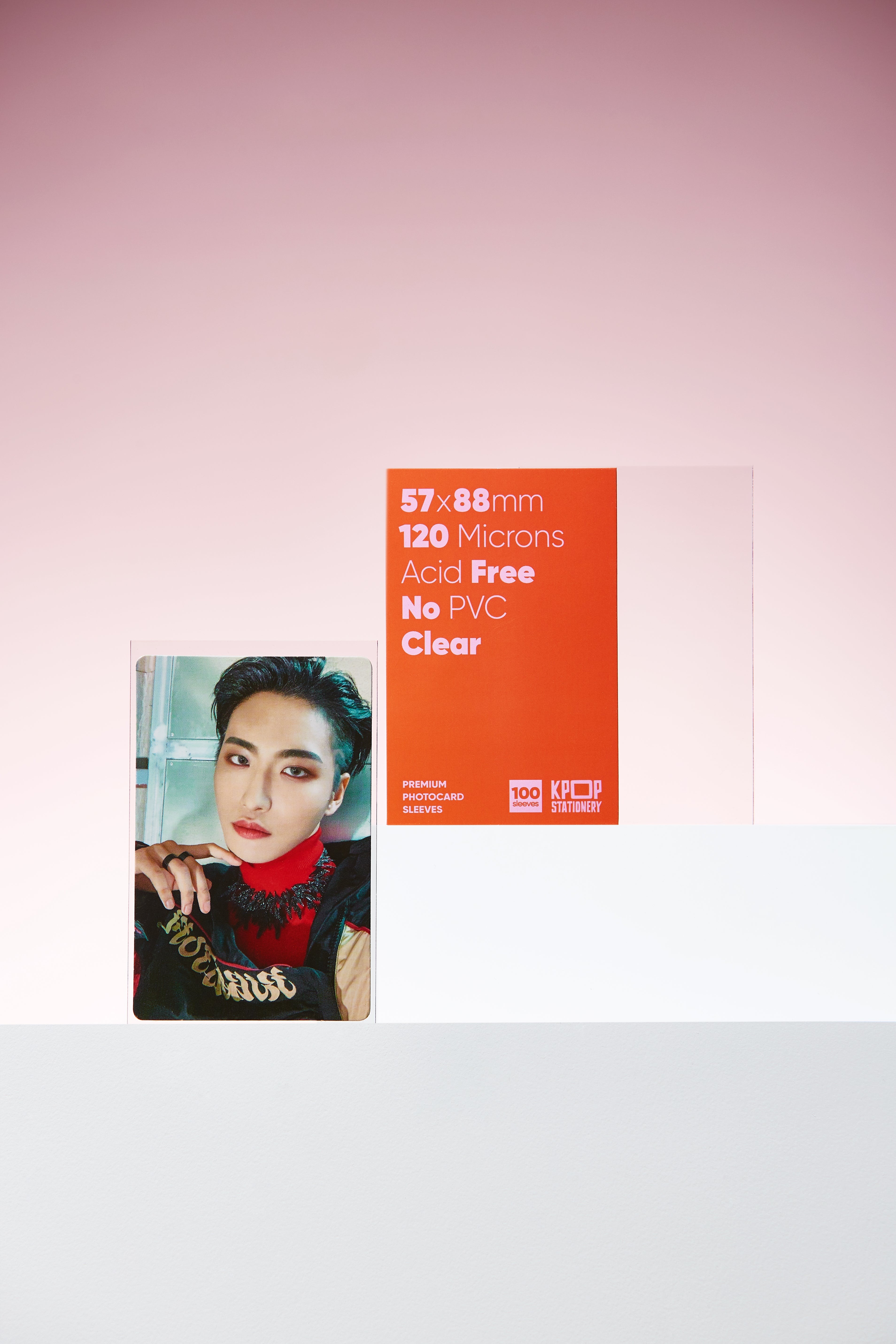 kpop thicker clear photocard sleeves for 57 x 88