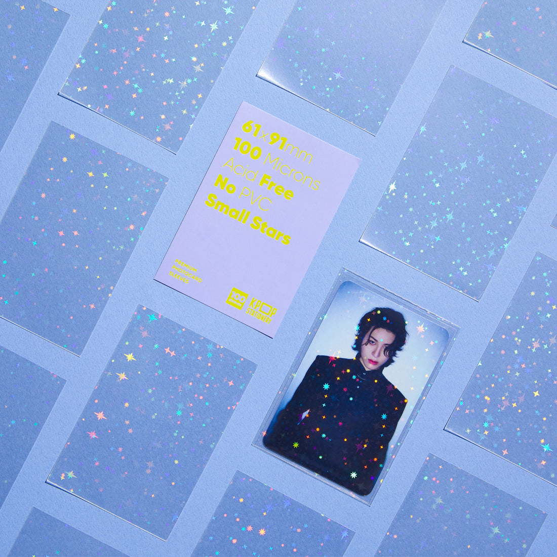 kpop small star holographic photocard sleeves for 61 x 91