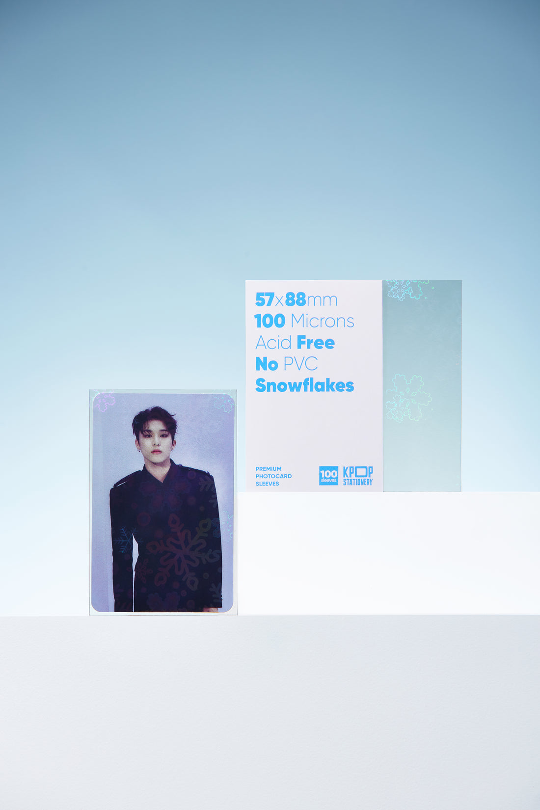 kpop snowflake holographic photocard sleeves for 57 x 88