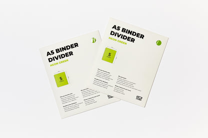 Custom A5 binder dividers neon green kpop stationery