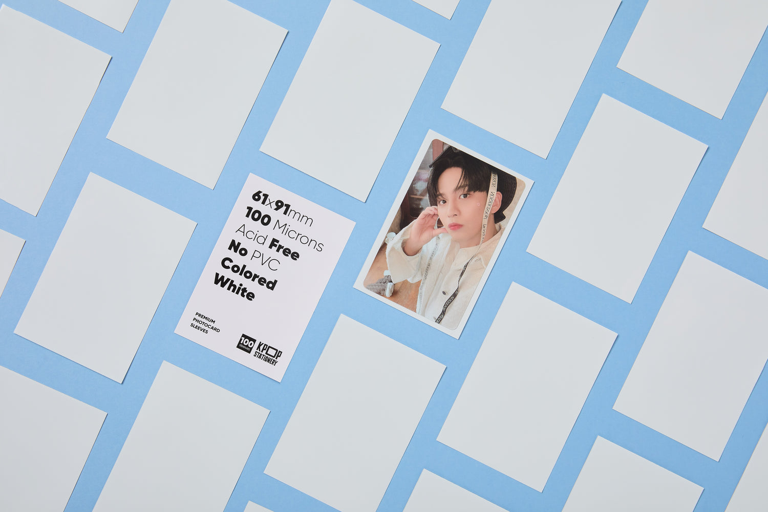 Premium Colored Photocard Sleeves For Kpop Photocards Sky blue Premium Colored Photocard Sleeves For Kpop Photocards Sky blue