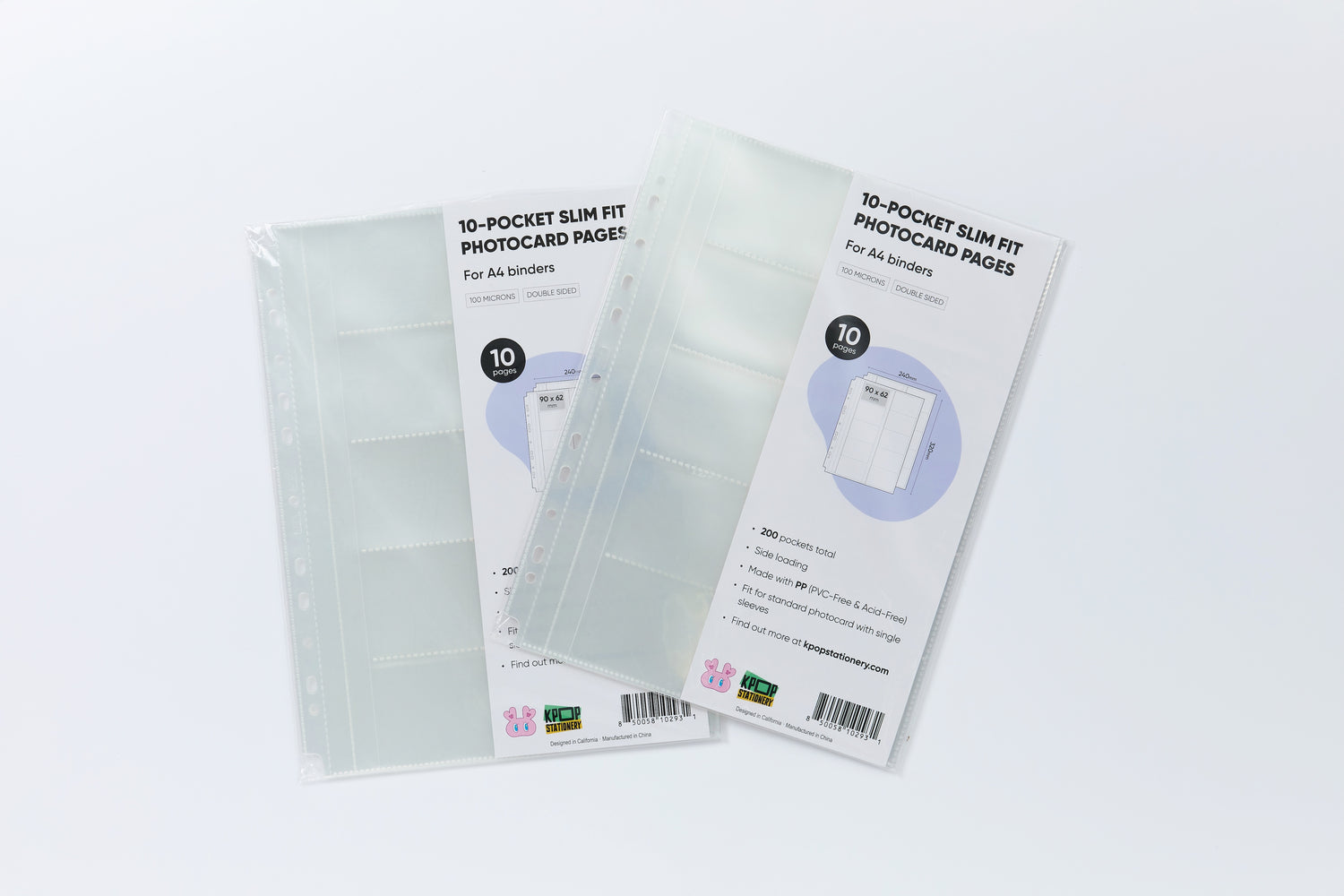 Custom Slim fit 10 pockets A4 Binder Sleeves