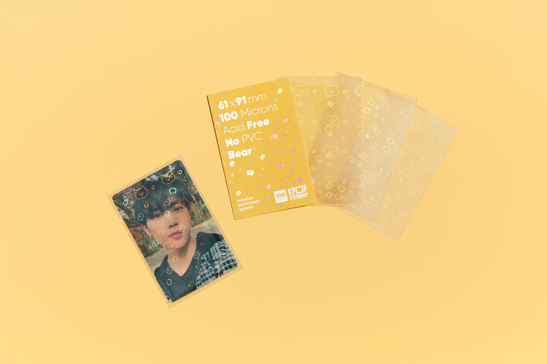 Holographic Bear Sleeves, 61 x 91mm