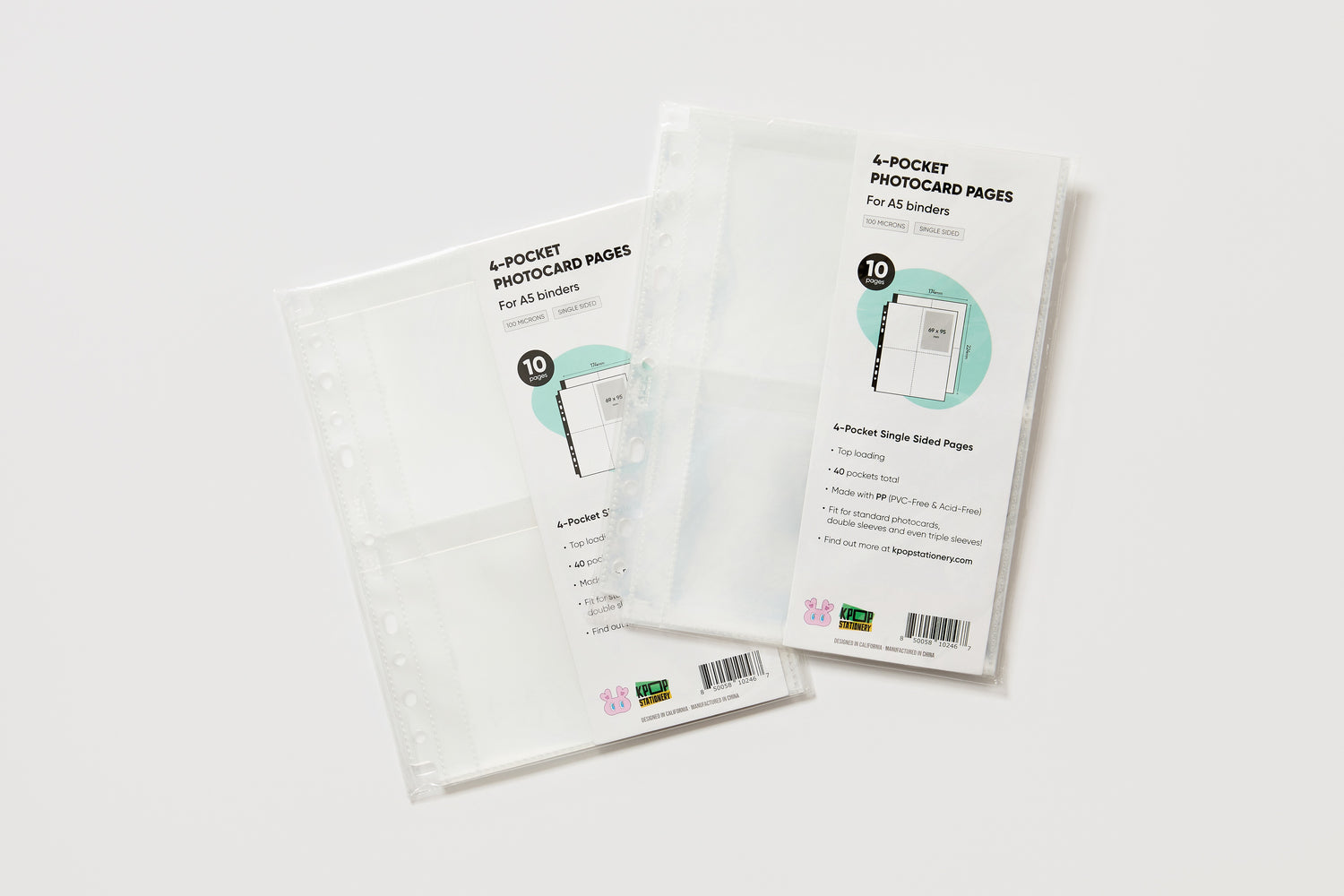 High Clarity A5 Binder Sleeves, Single Sided