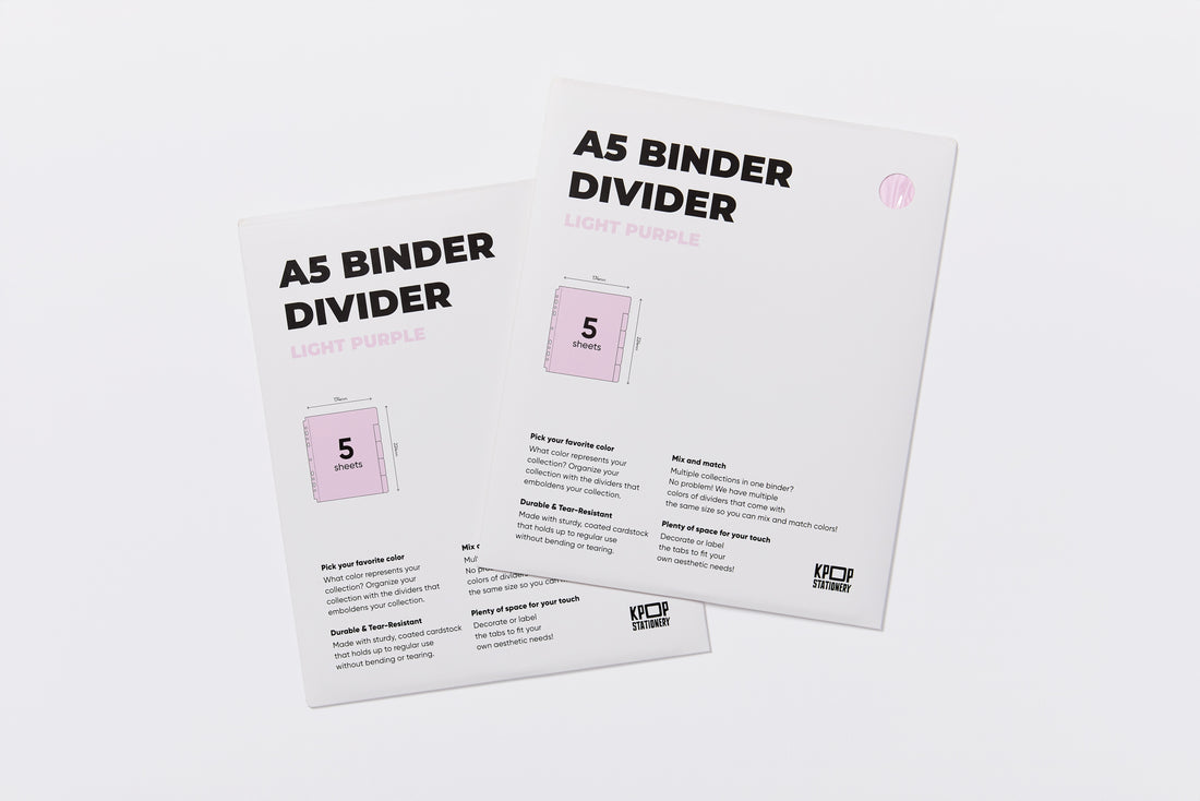 Custom A5 Binder Dividers - Light Purple
