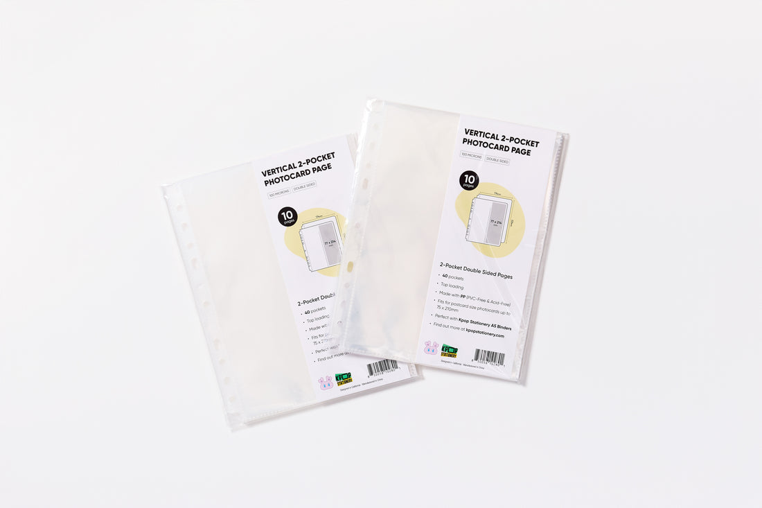 Custom Vertical 2 Pockets A5 Binder Sleeves, Double Sided