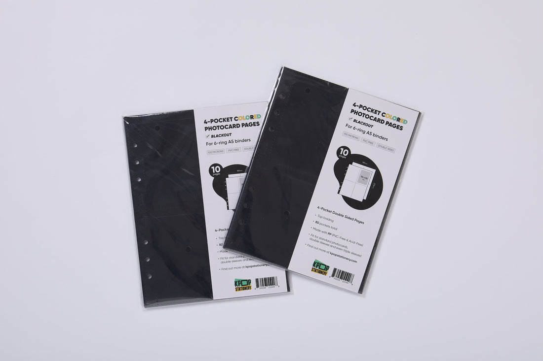 Blackout A5 Binder Sleeves, Double Sided