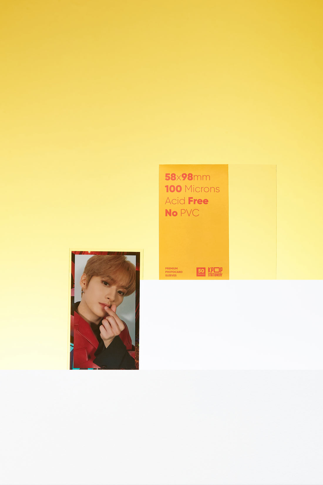 Clear K-pop Japanese photocard sleeves 58 x 98mm