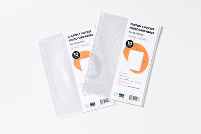Single-pocket A4 K-pop binder pages for prints and posters
