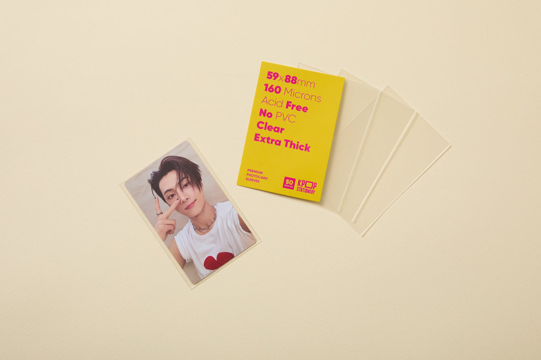 Clear Premium Photocard Sleeves, Extra Thick 59 x 88mm