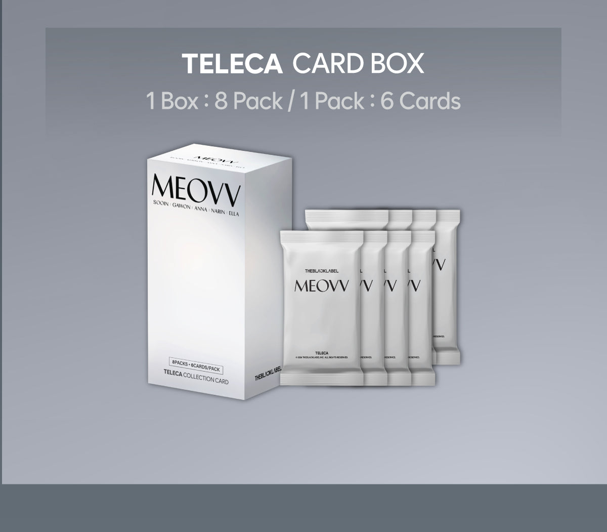 TELECA Card Box - 1 box 8 packs, 1 pack 6 cards