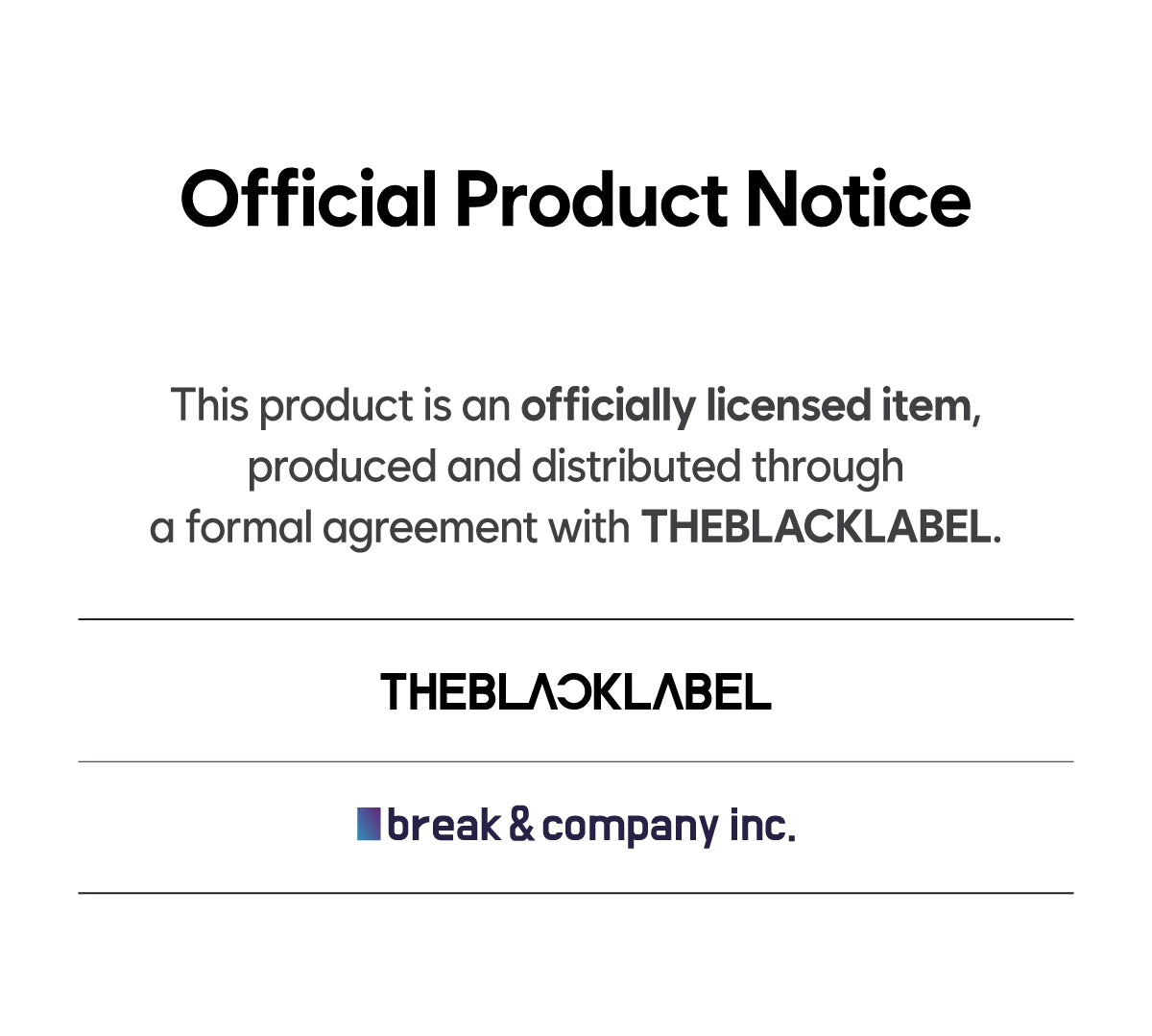 Official product notice