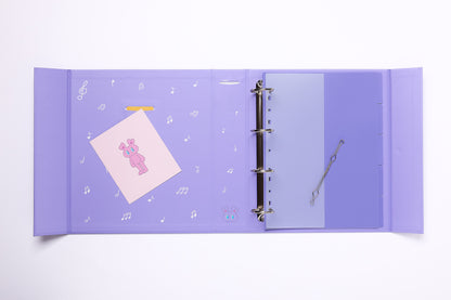 A4 purple musical note binder with components