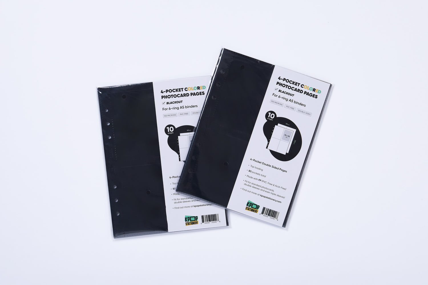 card binder with colored pages Blackout A5 Binder Sleeves, Double Sided