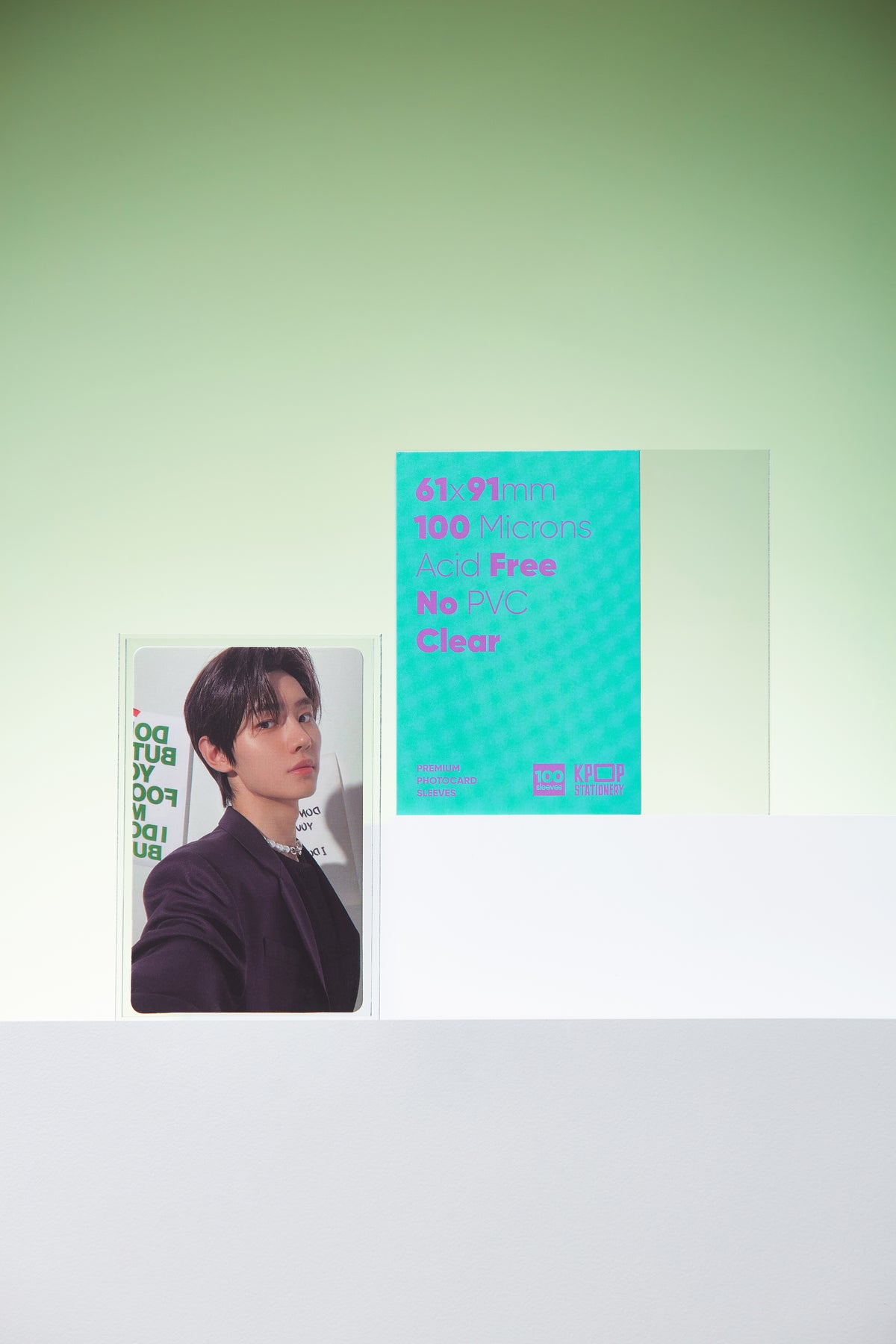 Premium clear 61 x 91 mm photocard sleeves for double sleeving K-pop photocards