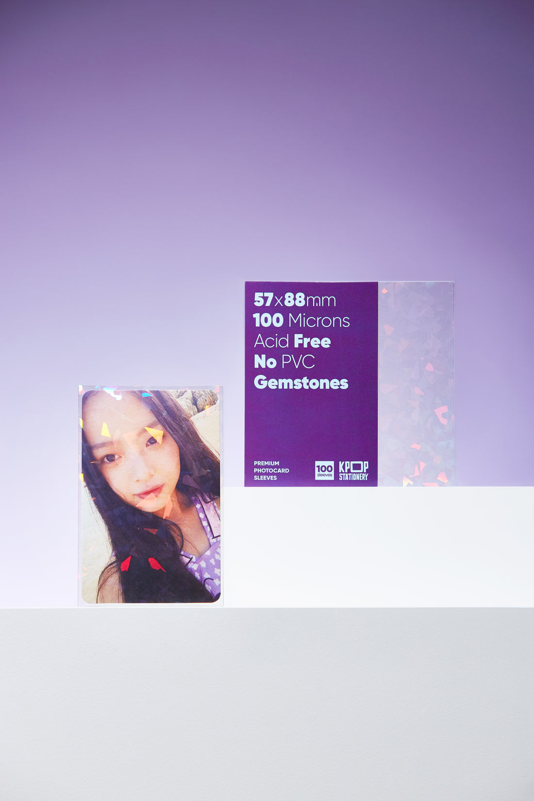 kpop gemstone holographic photocard sleeves for 57 x 88