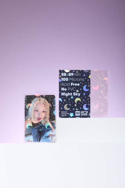 holographic nightsky sleeves with rose photocard