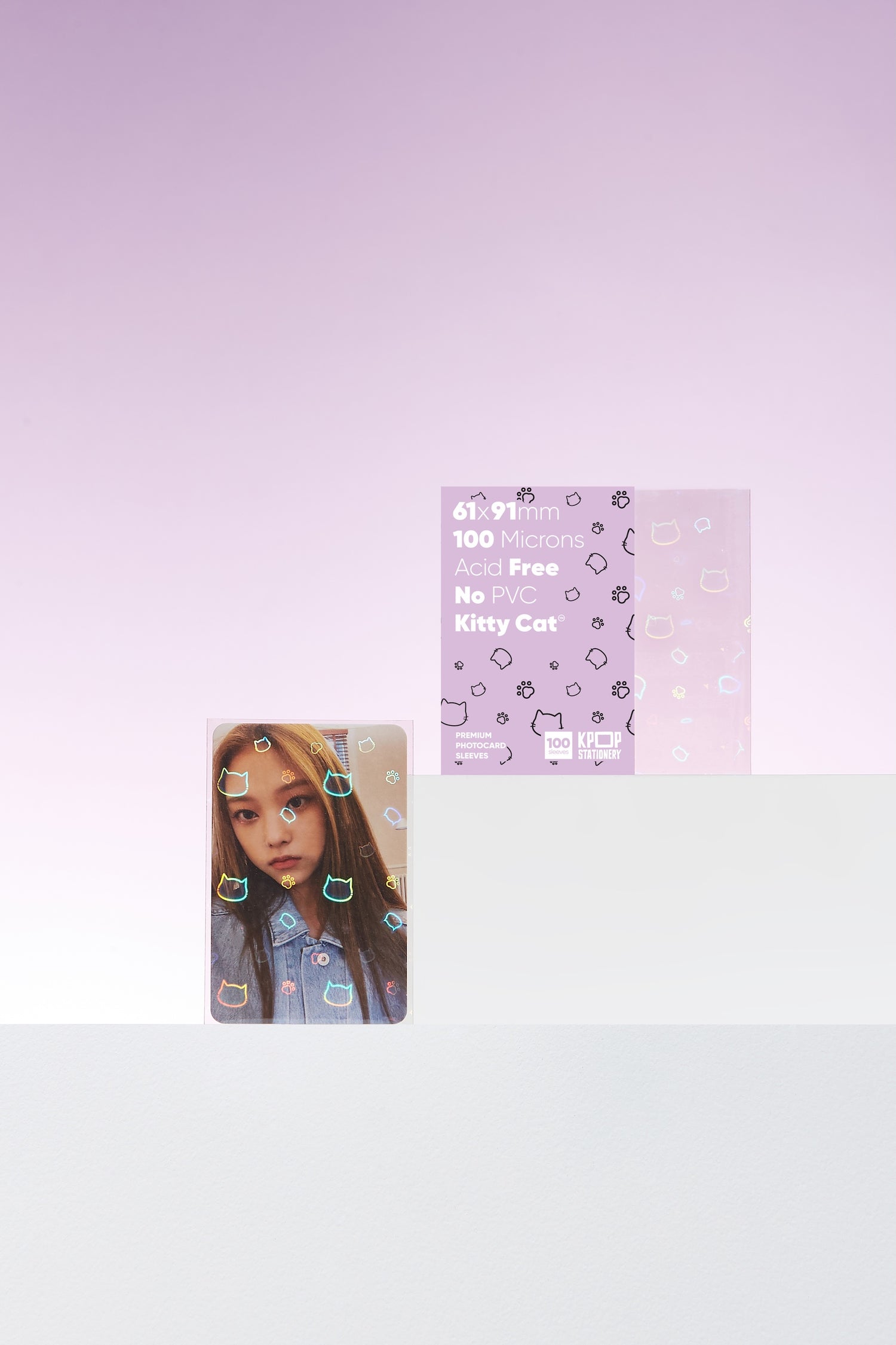 Holographic Kitty Sleeves, 61 x 91mm