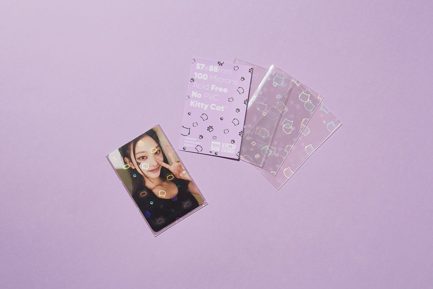 Kitty Holographic Sleeves for K-pop Photocards | Kpop Stationery Kitty Holographic Sleeves for K-pop Photocards | Kpop Stationery