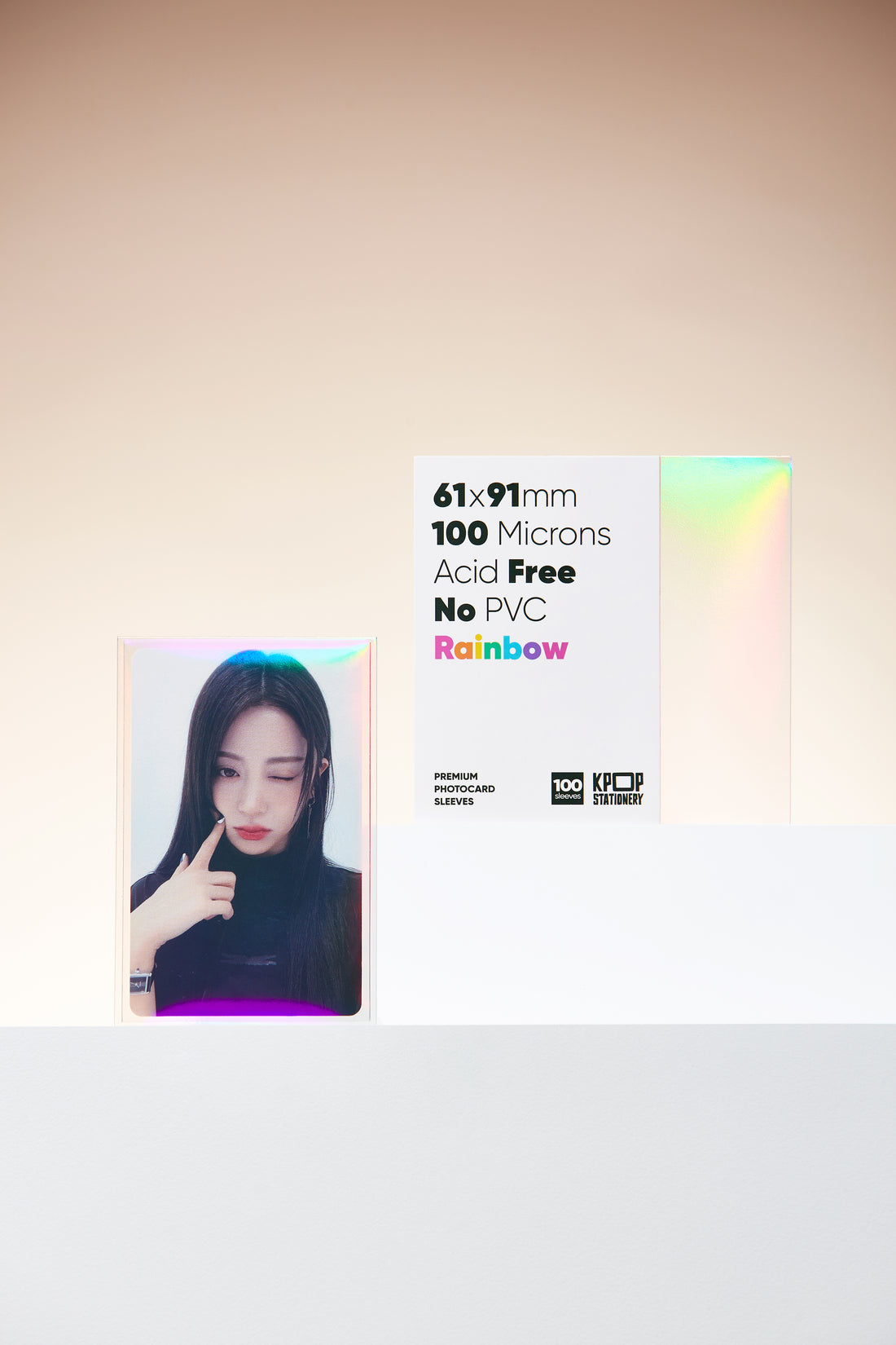 kpop rainbow holographic photocard sleeves for 61 x 91